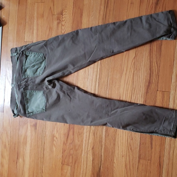 BDG UrbanOutfitters 27 PatchJefferson Khaki Cigarette Moto Zip Colorblock pants - Picture 6 of 6